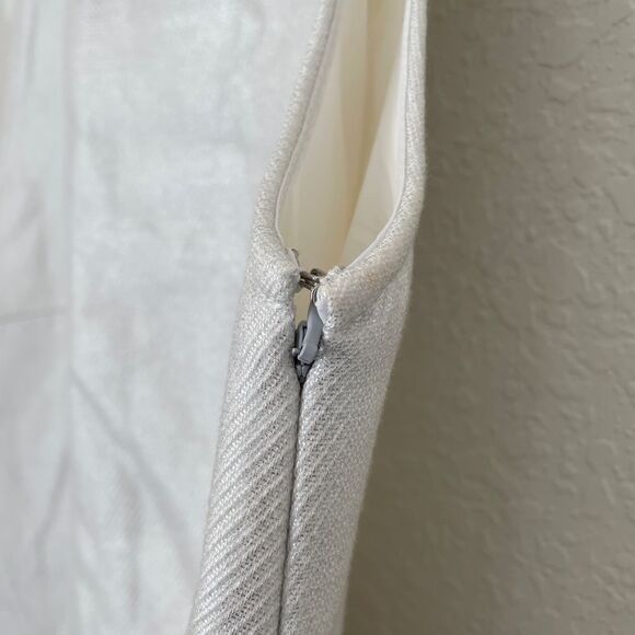 New Maje sleeveless dress Ivory/ Shimmer Mini side zipper Dress Small S 1 - Picture 5 of 8